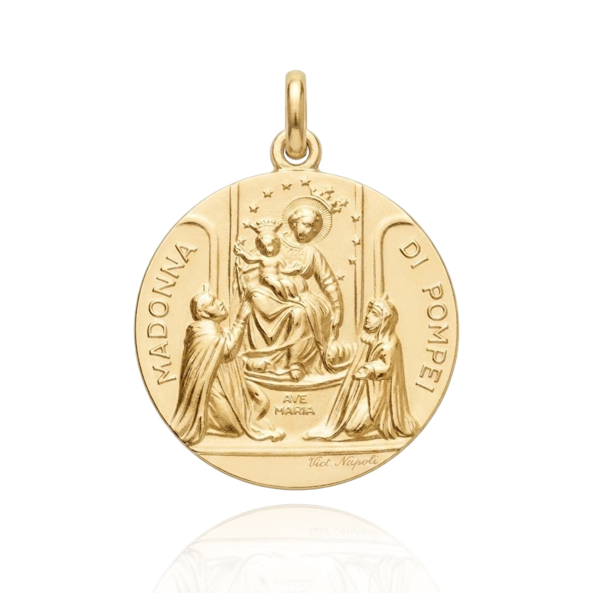 Madonna di Pompei diam. 32 in Argento 925