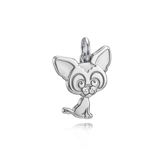 Condolo  Cane Chihuahua in argento 925 personalizzato con incisione. Laboratorio Orafo Artigiano Napoli