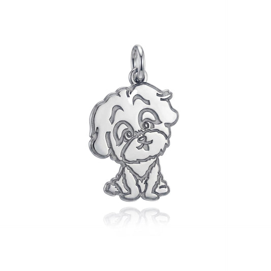 Ciondolo Cane Barboncino | Maltese personalizzabile in argento 925