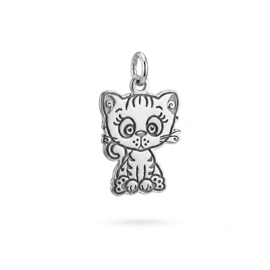 Ciondolo gattina personalizzabile in argento 925
