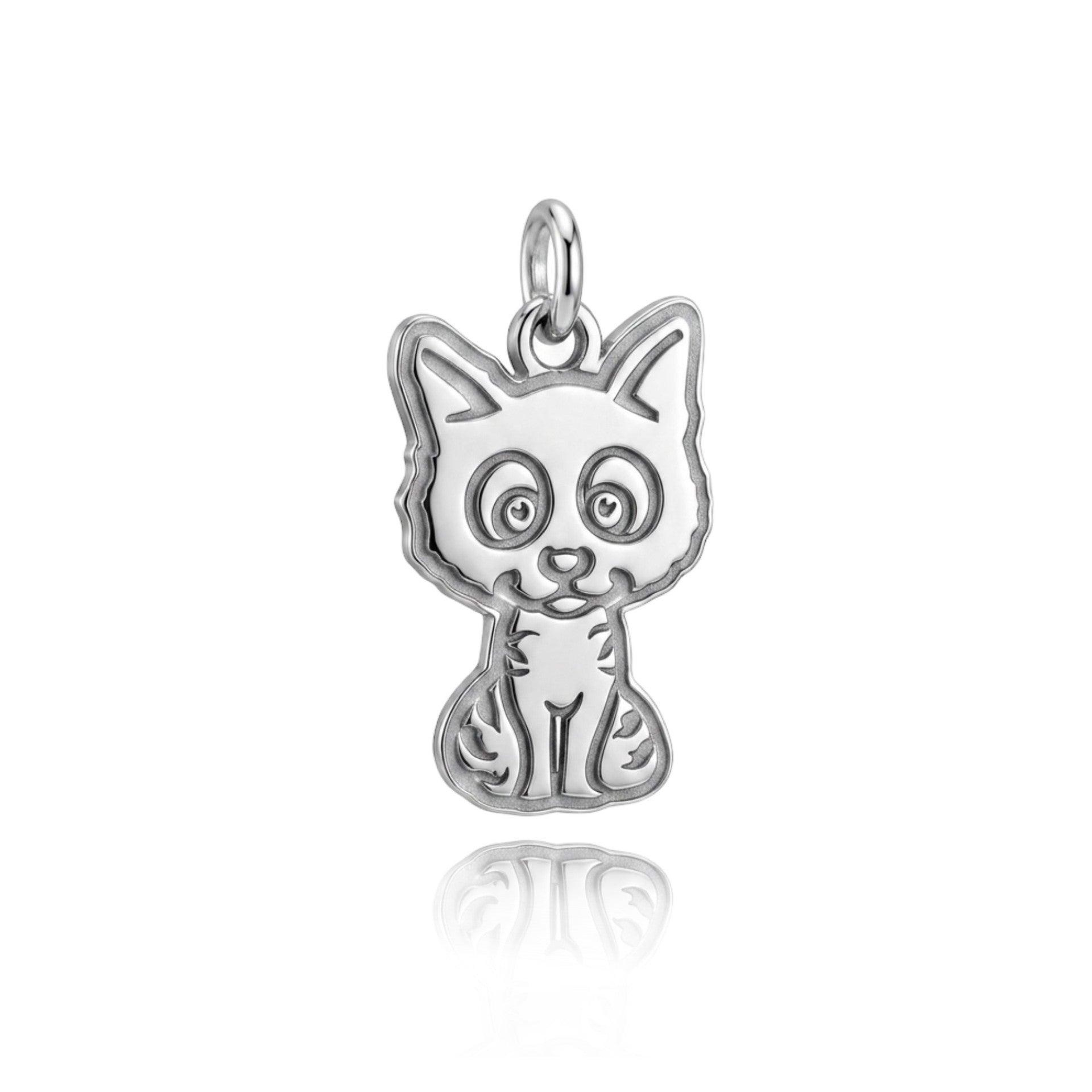 Ciondolo gatto personalizzabile in argento 925