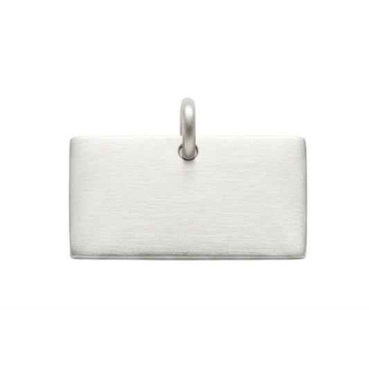 Medaglia Rettangolare big Satinata in argento 925