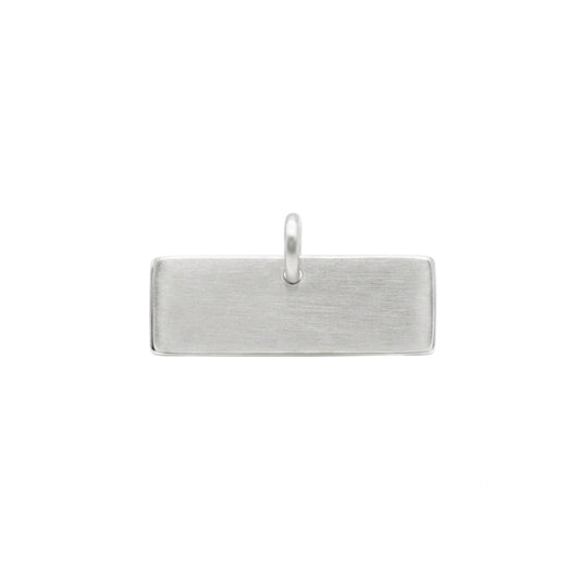 Medaglia Rettangolare Satinata small in argento 925