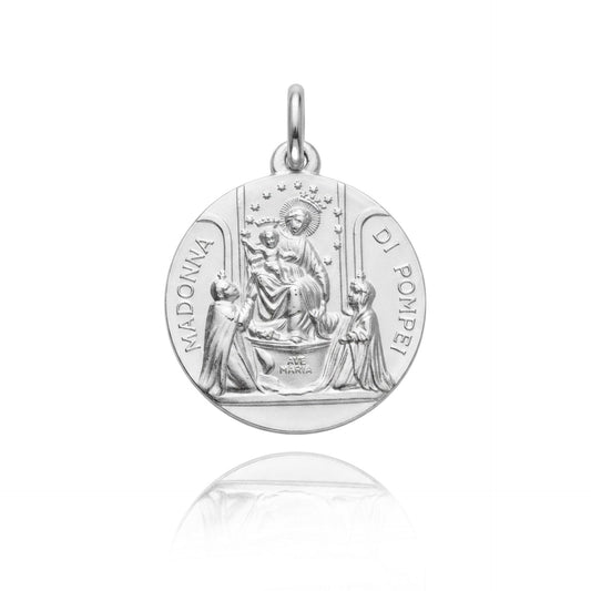 Madonna di Pompei diam 26 in Argento 925