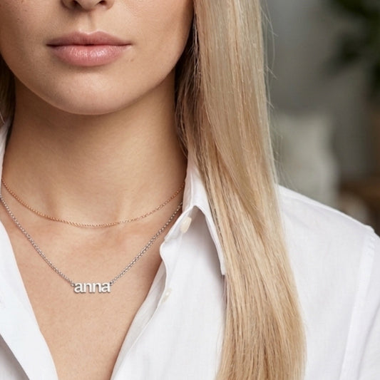 Collana con nome in argento 925 realizzazione artigianale personalizzata Treseinove gioielli
