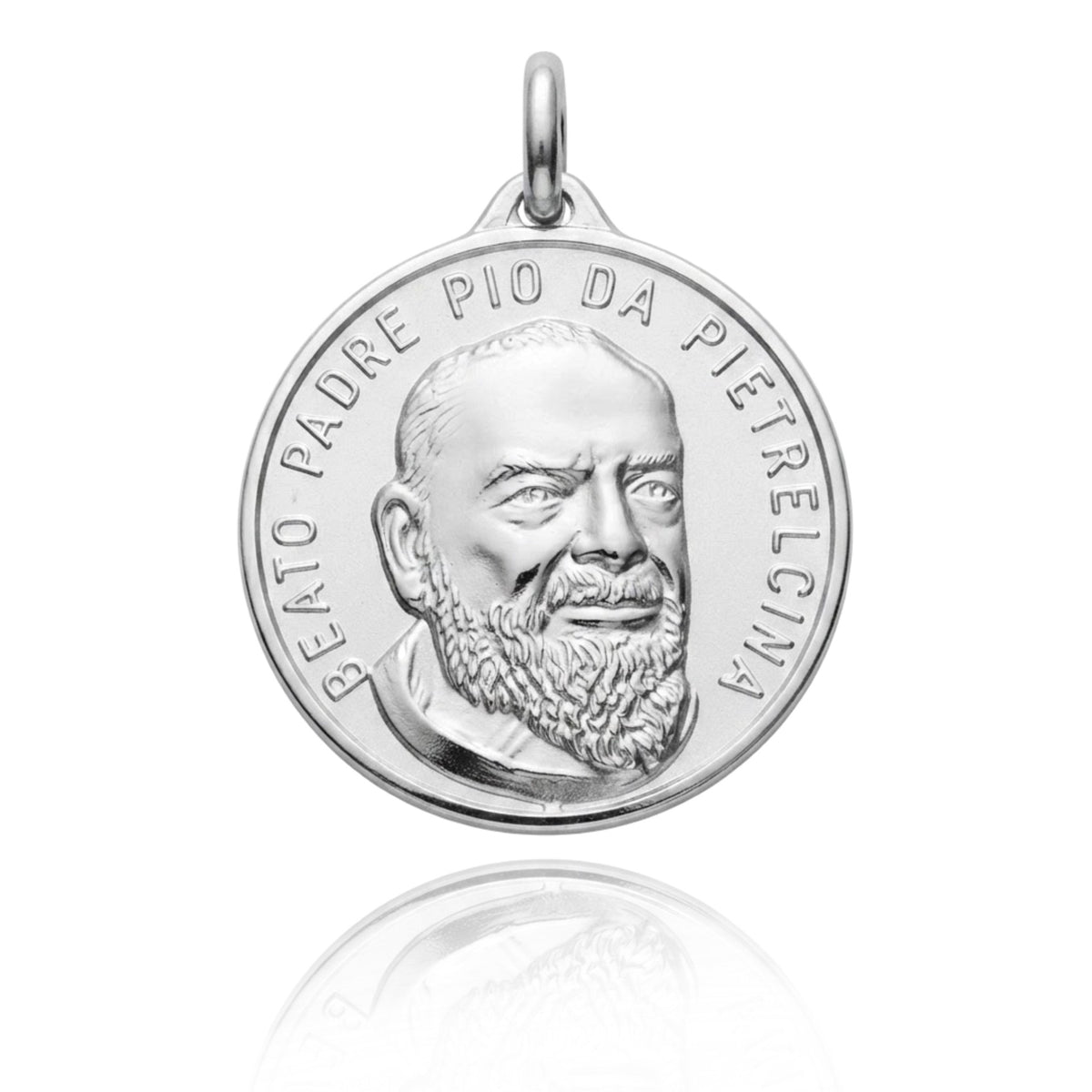 Padre Pio diam. 30 in Argento 925