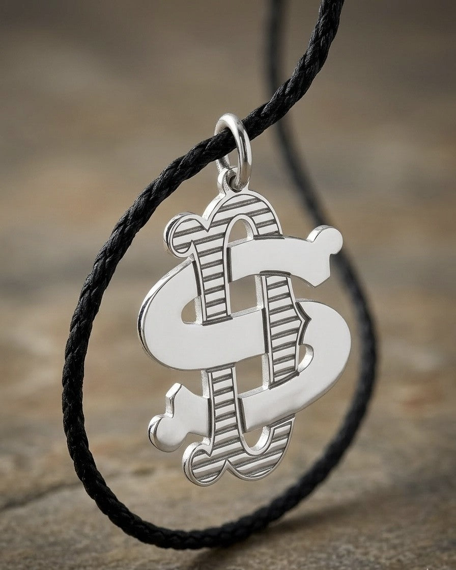 collana pendente in argento 925 con lettere intrecciate monogramma realizzato a mano - peronalizzabili Treseinove artigiani Borgo Orefici